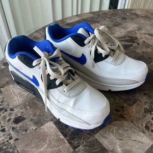 Kids White and Blue Sneakers